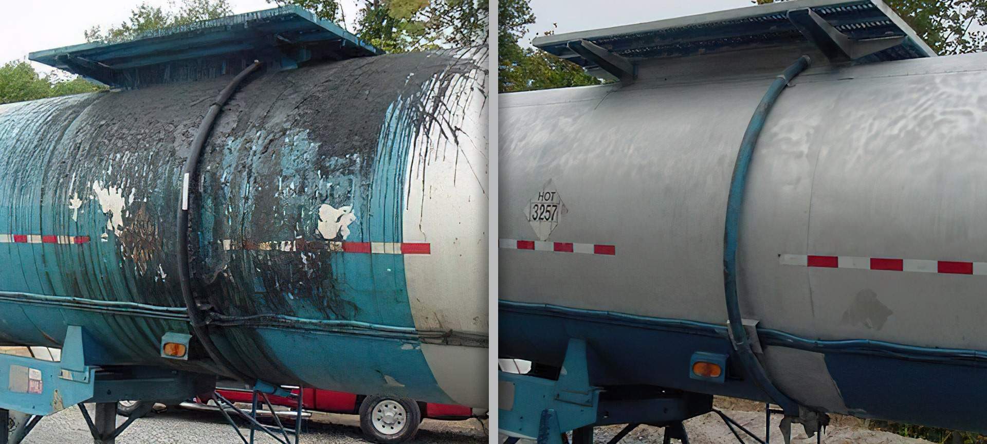 Aluminum Tank Tar Removal